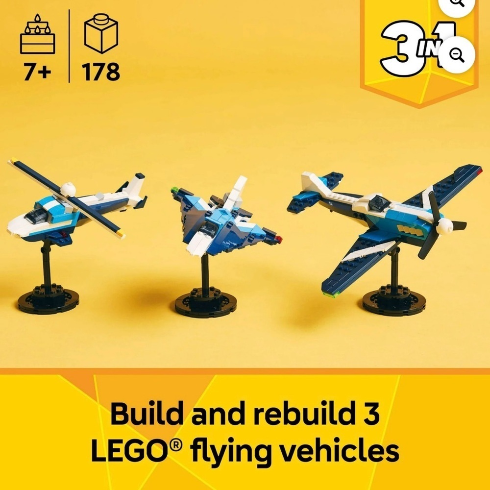 LEGO Creator 3in1 Aircraft Race Plane Toys - Building Toys W/ 3 Building Options - Picture 3 of 6